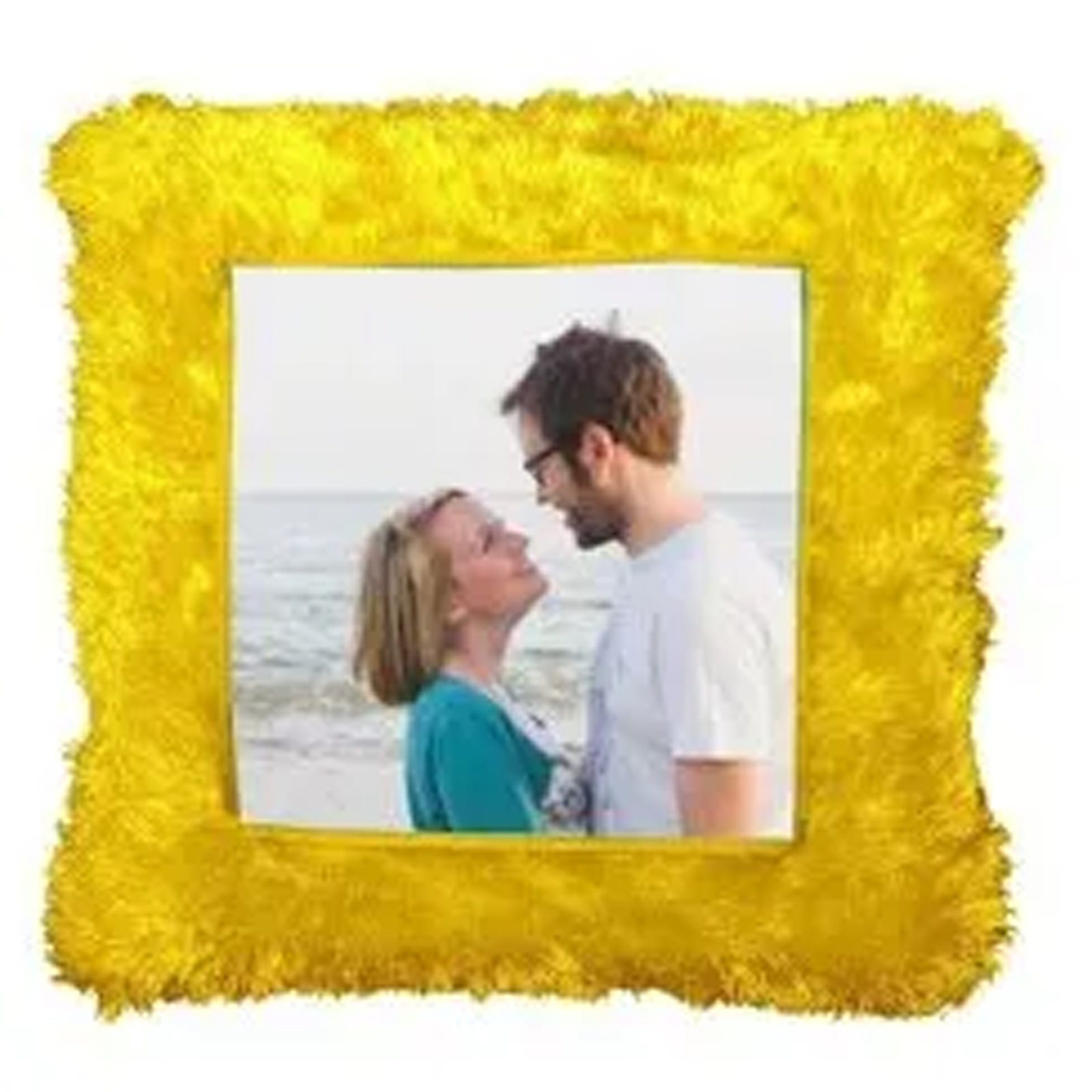 Yellow Furr Square Pillow